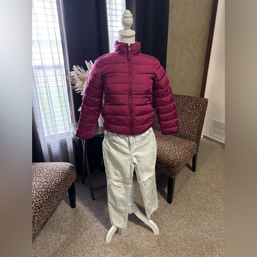 The Children's Place Maroon Puffer Jacket